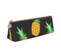 Unkhtt Astuccio triangolare con stampa ananas giallo, grande capacità, per penne e penne per studenti e scuole universitarie, bianco, Taglia unica