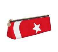 Unkhtt Astuccio triangolare con stampa bandiera della Turchia, grande capacità, astuccio per penne per studenti e scuole universitarie, bianco, Taglia unica