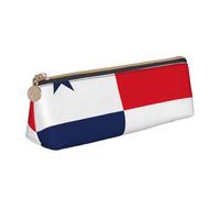 Unkhtt Astuccio triangolare con stampa bandiera di Panama, grande capacità, per penne e penne per studenti e scuole universitarie, bianco, Taglia unica