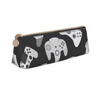 Unkhtt Astuccio triangolare con stampa controller di gioco grande capacità per penne custodie per studenti e scuole universitarie, bianco, Taglia unica