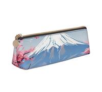 Unkhtt Astuccio triangolare con stampa del Monte Fuji del Giappone, grande capacità, per penne e penne per studenti e scuole universitarie, bianco, Taglia unica
