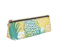 Unkhtt Astuccio triangolare con stampa di ananas tropicale, grande capacità, astuccio per penne per studenti e scuole universitarie, bianco, Taglia unica