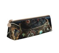 Unkhtt Astuccio triangolare con stampa di cappello americano West Rodeo, grande capacità, astuccio per penne per studenti e scuole universitarie, bianco, Taglia unica