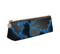 Unkhtt Astuccio triangolare con stampa di mappa del mondo, grande capacità, per penne per studenti e scuole universitarie, bianco, Taglia unica