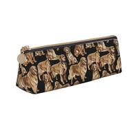 Unkhtt Astuccio triangolare con stampa Golden Retrievers di grande capacità, per penne e penne per studenti e scuole universitarie, bianco, Taglia unica