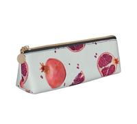 Unkhtt Astuccio triangolare di grande capacità con stampa con melograno, per penne, studenti e scuole e università, bianco, Taglia unica