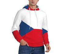 Unkhtt Bandiera della Repubblica Ceca Stampa Unisex Con Cappuccio Caldo Casual Wear Pullover Per Inverno Autunno Primavera Moda Felpa Con Cappuccio, Nero , XL