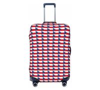 Unkhtt Bandiera della Repubblica Ceca Stampa Valigie Copertura Elastica Protezione Dei Bagagli per Hard Soft Shell Valigie Viaggio, Nero , L, Bagaglio a mano