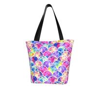 Unkhtt Bella borsa a tracolla multicolore con stampa a sirena arcobaleno borsa a tracolla da spiaggia versatile portare escursionismo shopping vacanza usura