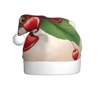 Unkhtt Bella dolce ciliegia rossa 1 stampa adulto cappello di Natale accessorio festivo per Natale Halloween Capodanno celebrazione