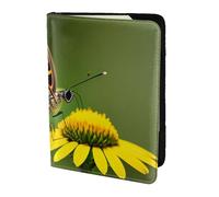 Unkhtt Bella farfalla incandescente 1 stampa 5.5 pollici passaporto viaggio portadocumenti custodia per uomini e donne compatto e sicuro, Nero , Taglia unica