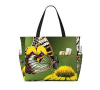 Unkhtt Bella farfalla incandescente 1 stampa comoda borsa da viaggio spiaggia tote estate vacanza picnic campeggio elegante accessorio