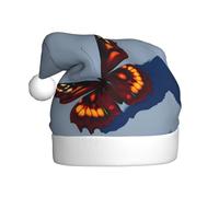 Unkhtt Bella farfalla stampa adulto cappello di Babbo Natale per le feste di Capodanno celebrazioni di Natale costume accessorio per feste