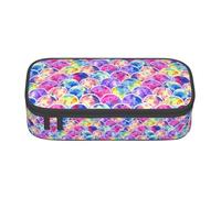 Unkhtt Bellissimo astuccio per matite con stampa di sirena, colori arcobaleno, 20,3 x 5,1 x 9,4 cm, per scuola, ufficio, viaggio, Nero , Taglia unica