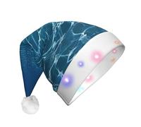 Unkhtt Blu Deep Ocean Stampa Unisex Cappello di Natale Incandescente Festa Decorazione Accessorio Per Capodanno Cappello di Natale