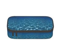 Unkhtt Blue Deep Ocean Print - Astuccio per studenti, 20,3 x 5,1 x 9,4 cm, astuccio per scuola, ufficio, viaggio, Nero , Taglia unica