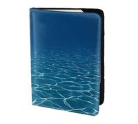 Unkhtt Blue Deep Ocean Print - Custodia a portafoglio per passaporto, 14 cm, per uomini e donne, compatta e sicura, Nero , Taglia unica