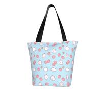 Unkhtt Borsa a tracolla con stampa di fragole e personaggi dei cartoni animati, borsa a tracolla da spiaggia, versatile, per escursioni, shopping, vacanze