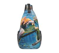 Unkhtt Borsa a tracolla con stampa di tartarughe marine, da uomo e donna, da viaggio, per spostamenti quotidiani e avventure all'aria aperta
