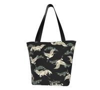 Unkhtt Borsa a tracolla con stampa giapponese con gru e pino, versatile, da portare con sé, per escursioni, shopping, vacanze