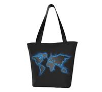 Unkhtt Borsa a tracolla con stampa mappa del mondo multi-scena, borsa da spiaggia, versatile, da portare con sé, escursionismo, shopping, vacanza