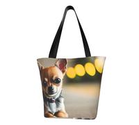 Unkhtt Borsa a tracolla multi-scena con cane chihuahua con 1 stampa, borsa da spiaggia, versatile, per escursioni, shopping, vacanze