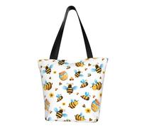 Unkhtt Borsa a tracolla multi-scena con stampa a tema api dei cartoni animati Borsa da spiaggia Versatile Trasportare Escursioni Shopping