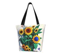 Unkhtt Borsa a tracolla multi-scena con stampa di api di girasole borsa da spiaggia versatile trasportare escursionismo shopping vacanza usura