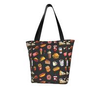 Unkhtt Borsa a tracolla multi-scena con stampa di hamburger con gambe di pollo, borsa da spiaggia, versatile, da portare con sé, escursionismo, shopping, vacanza