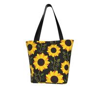 Unkhtt Borsa a tracolla multi-scena con stampa floreale girasole borsa da spiaggia versatile portare escursionismo shopping vacanza usura