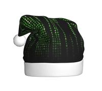 Unkhtt Cappello da Babbo Natale con stampa binaria con numeri verdi, per feste, Capodanno, feste in costume di Natale, accessorio per feste