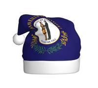 Unkhtt Cappello da Babbo Natale con stampa della bandiera del Kentucky, per feste di Capodanno, feste in costume di Natale
