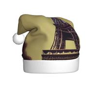 Unkhtt Cappello da Babbo Natale con stampa Torre Eiffel Parigi per adulti, per feste, Capodanno, costume di Natale, accessorio per feste