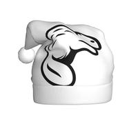 Unkhtt Cappello da Babbo Natale nero con stampa castoro per feste di Capodanno, costume di Natale accessorio per feste