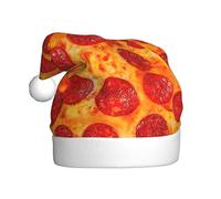 Unkhtt Cappello da Babbo Natale per adulti con stampa 3D di pizza e peperoni, per feste, Capodanno, feste in costume di Natale