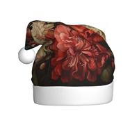 Unkhtt Cappello da Babbo Natale per adulti con stampa di fiori e farfalle, accessorio per feste di Capodanno, feste in costume di Natale