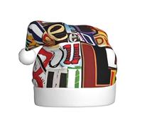 Unkhtt Cappello da Babbo Natale per adulti con stampa di lettere e numeri, accessorio per feste di Capodanno, feste in costume di Natale