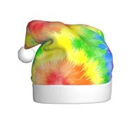 Unkhtt Cappello da Babbo Natale per adulti, con stampa tie dye, accessorio per feste di Capodanno, feste in costume di Natale