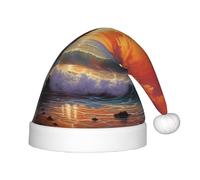 Unkhtt Cappello da elfo natalizio con stampa tropicale al tramonto per ragazzi e ragazze, regalo per Natale e capodanno