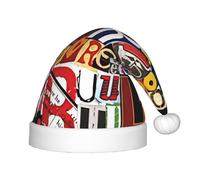 Unkhtt Cappello da elfo natalizio per ragazzi e ragazze, con stampa di lettere e numeri, per Natale, Natale, Natale, Natale, cappelli da Babbo Natale