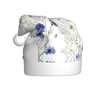 Unkhtt Cappello di Babbo Natale adulto disegnato a mano della stampa del fiore per le celebrazioni di Capodanno di festa di Natale Costume Accessorio del partito