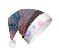 Unkhtt Cappello di Babbo Natale con stampa tramonto spiaggia uomo donna led cappello di Natale per Capodanno e festa di Natale accessorio