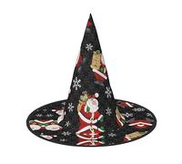Unkhtt Cappello natalizio con stampa felice, per adulti, per feste di carnevale, cosplay, costume comodo per copricapo