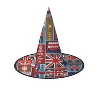 Unkhtt Cappello per adulti con stampa di simboli dell'Inghilterra, per feste di carnevale, cosplay, costume comodo per copricapo
