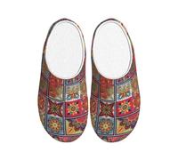 Unkhtt Colore piccolo modello Flowwer Stampa Adulto Pantofole Morbido Anti-Pilling Flanella Interno Casa Suola Antiscivolo Casa Viaggio