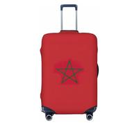 Unkhtt Copertura elastica per valigie con stampa bandiera del Marocco, per valigie rigide e morbide da viaggio, Nero , S, Bagaglio a mano