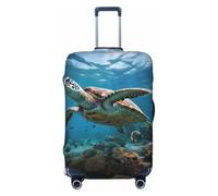 Unkhtt Copertura elastica per valigie con stampa di tartarughe marine, per valigie rigide e morbide da viaggio, Nero , M, Bagaglio a mano