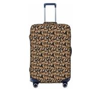 Unkhtt Copertura elastica per valigie con stampa Golden Retrievers per valigie rigide e morbide da viaggio, Nero , XL, Bagaglio a mano