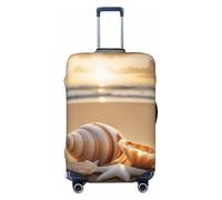 Unkhtt Copertura elastica per valigie con stampa paesaggio sulla spiaggia, per valigie rigide e morbide da viaggio, Nero , XL, Bagaglio a mano