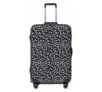 Unkhtt Copertura elastica per valigie da viaggio con stampa di zampa di cane e cucciolo, per valigie rigide e morbide, Nero , XL, Bagaglio a mano